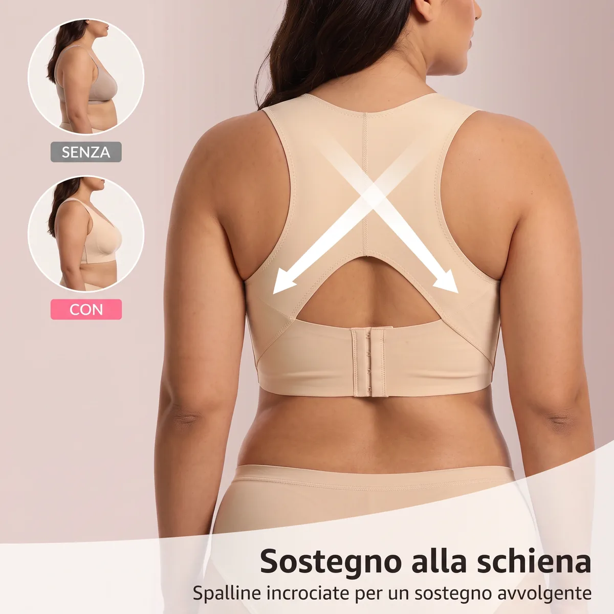 Jelly Soft Beige, schiena con spalline incrociate